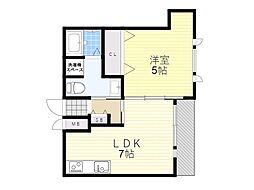 ジュエル曽根東 1LDKの間取図画像