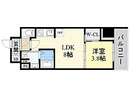 COMFORIA江坂 1LDKの間取図画像