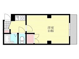 コウジィコート菅原 1Kの間取図画像