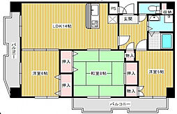 レジデンス桜の町 3LDKの間取図画像