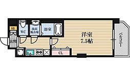 Luxe三国2 1Kの間取図画像