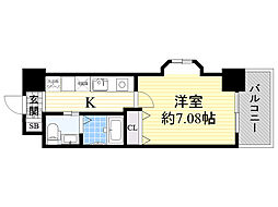 CASSIA豊中三国 1Kの間取図画像