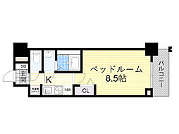 アドバンス大阪ルアナ 1Kの間取図画像