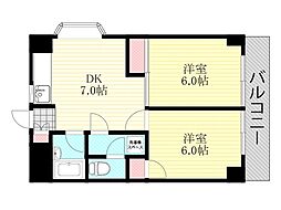 第12高光マンション 2DKの間取図画像