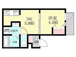 SApt.小松 1DKの間取図画像