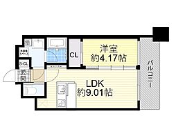 プレジオ緑地公園 1LDKの間取図画像