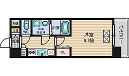 スプランディッド新大阪DUE 1Kの間取図画像