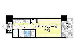 Comforespa新大阪 1Kの間取図画像
