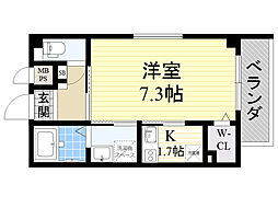 L&CスターハイツNo10豊中服部西 1Kの間取図画像