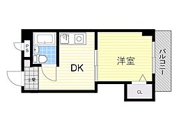 サンライフ末広 1DKの間取図画像