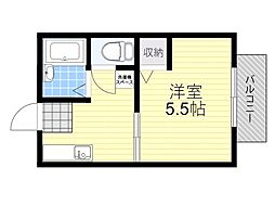 ハイツ田中 1Kの間取図画像