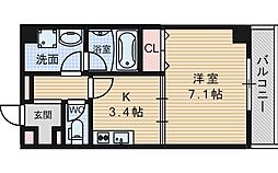 ハイムラポールPart14 1Kの間取図画像