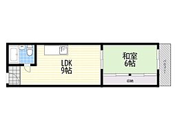 フルーレ新大阪 1DKの間取図画像