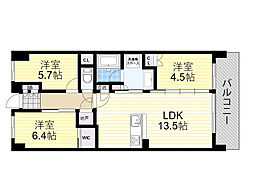 シティテラス神崎川駅前ノーブルテラス 3LDKの間取図画像