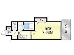 Luxe新大阪SOUTH 1Kの間取図画像