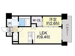 大阪市淀川区東三国2丁目マンション 1LDKの間取図画像