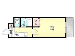 新大阪エクセルハイツ 1Kの間取図画像