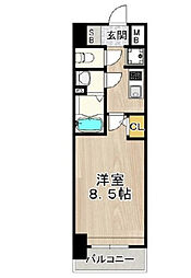 フェニックス新大阪 1Kの間取図画像