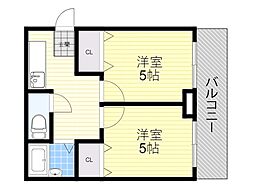 ミングル豊新セリオ 2Kの間取図画像