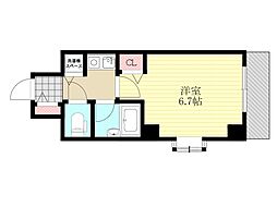 コスモプラザ新大阪 1Kの間取図画像