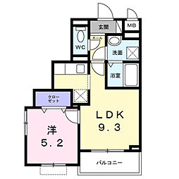 ファインビラレーブ江坂 1LDKの間取図画像