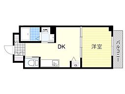 Mv.imp大阪塚本 1DKの間取図画像