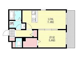 新大阪ファミール 1LDKの間取図画像