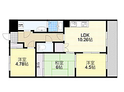 新大阪ファミール 3LDKの間取図画像