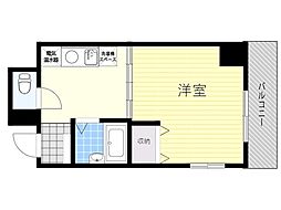 ウエストサイド江坂 1DKの間取図画像