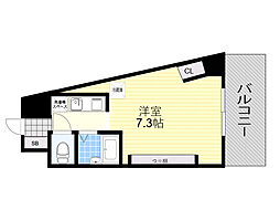 キャッスル北沢新大阪 1Kの間取図画像