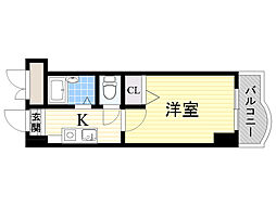 ノルデンハイム淡路D棟 1Kの間取図画像