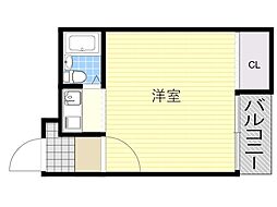 スリーデイズ新大阪 1Kの間取図画像