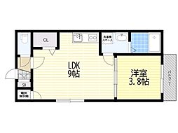 GRANDIR大和田 1LDKの間取図画像