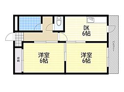 カサ池田 2DKの間取図画像