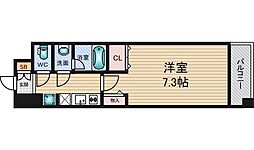 セレッソコートリバーサイドOSAKA 1Kの間取図画像