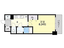 Luxe新大阪SOUTH 1Kの間取図画像