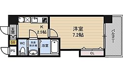 Luxe新大阪EAST2 1Kの間取図画像