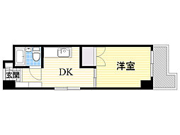 東三国グランドハイツ北 1DKの間取図画像