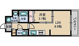 グランドステージ十三 1LDKの間取図画像