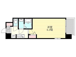 リッツ新大阪 1Kの間取図画像