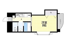 ドリームズカムトゥルー 1Kの間取図画像