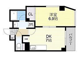 アネービオス 2階1DKの間取り