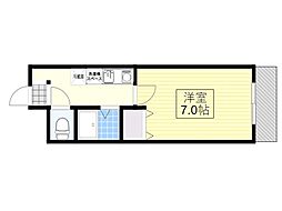 ハイツ岩本 3階1Kの間取り