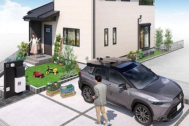 【　カースペース　】敷地前面には、2台分のカースペースが備わります（イメージ画像）