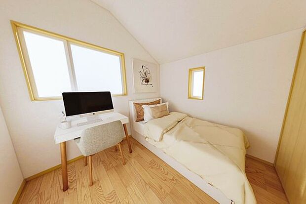 【 居室 】優しく丁寧な暮らしを提案するナチュラルテイストのお部屋。クローゼット収納付き。(画像は完成予想3DCGパースです)