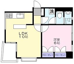 パティオアゼリー 4階1LDKの間取り