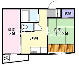 エランドール藤橋 3階2DKの間取り