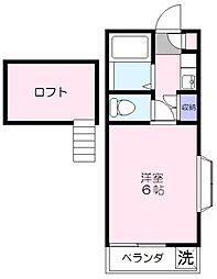 第3シャンポールフジ 1階1Kの間取り