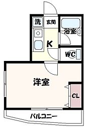 イーストアーク千歳烏山 1Kの間取図画像