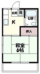 シルクハイツ 1Kの間取図画像